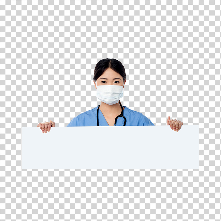 Doctor Holding Banner Image