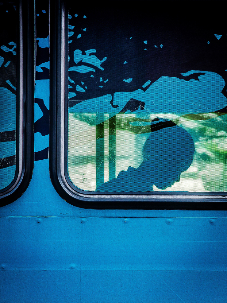 Figure of Woman through Train Window