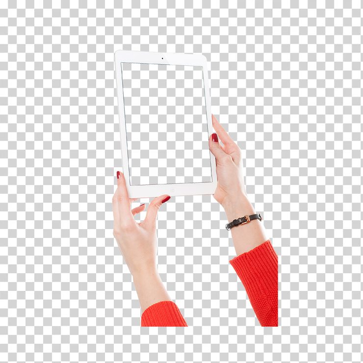 Girl Hand Holding White Tablet