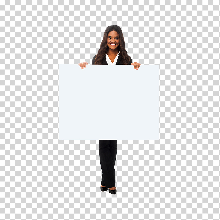 Girl Holding Banner Background Photo
