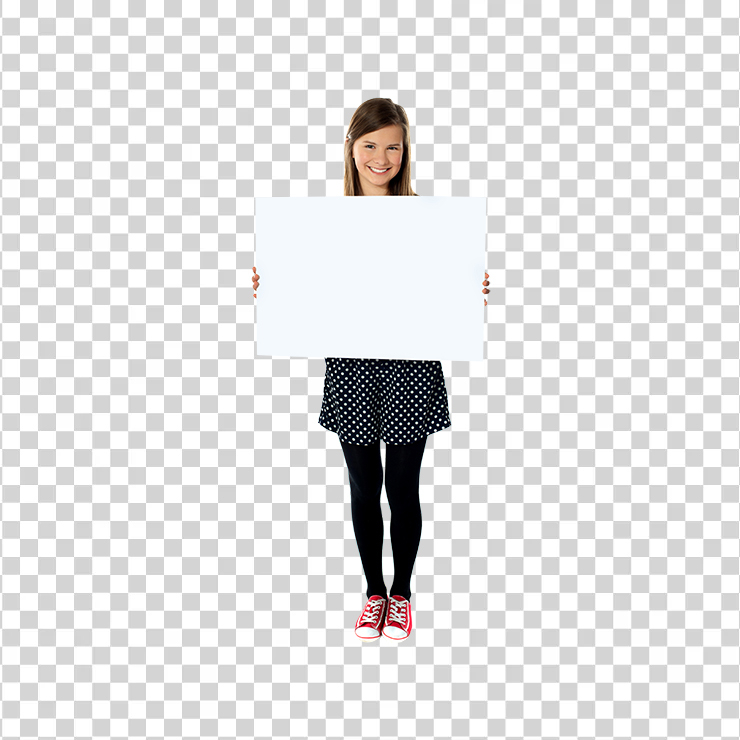 Girl Holding Banner Image 1