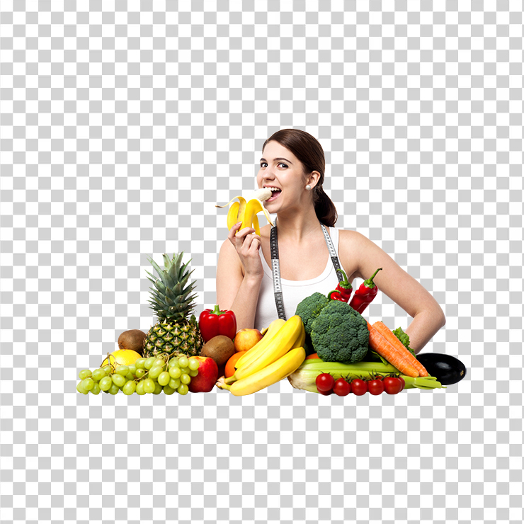 Girl With Fruits Image