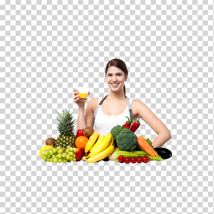 Girl With Fruits Image 1
