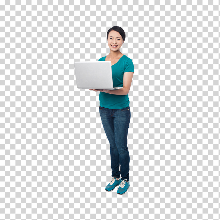 Girl With Laptop Image