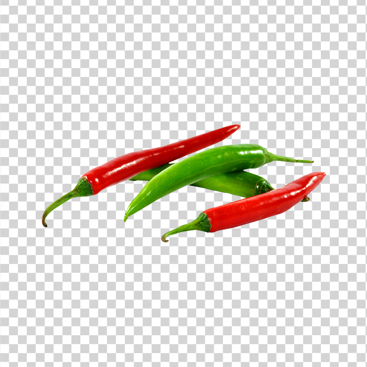 Green and red chilli
