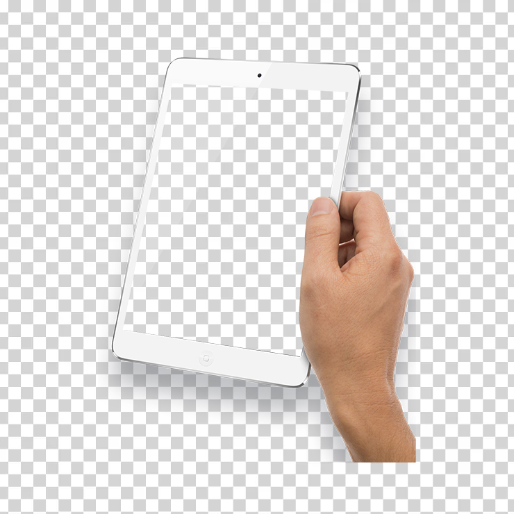 Hand Holding White Tablet