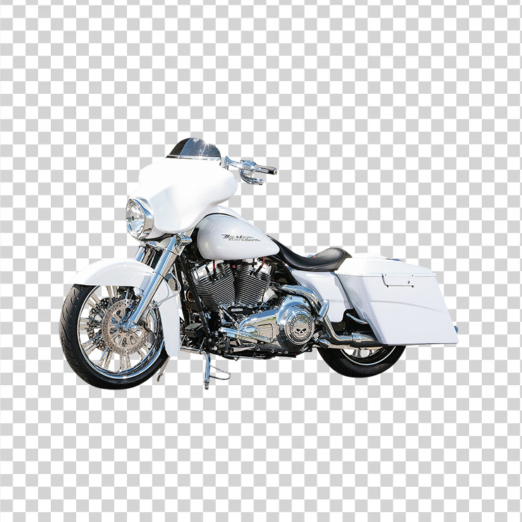 Harley Davidson White Motorcycle Bike