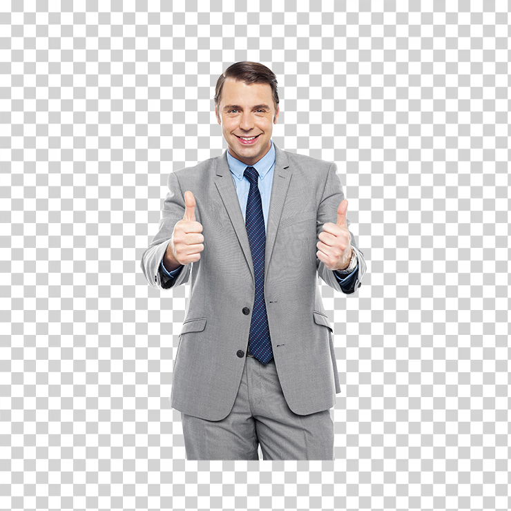 Men Pointing Thumbs Up Image