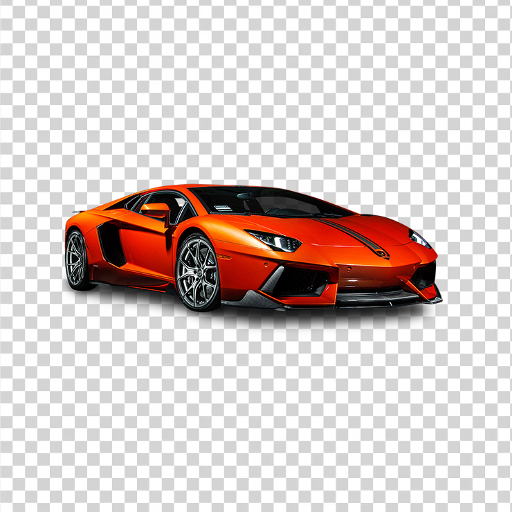 Orange Lamborghini Aventador Coupe Car