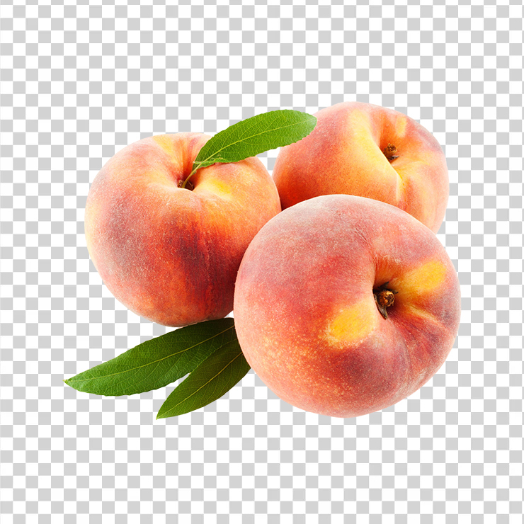 Peach Fruits With Leafs 15