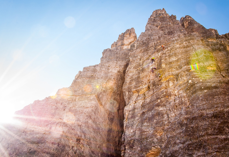 People Climbing Rock