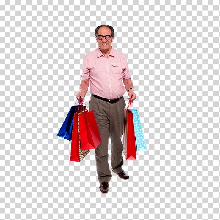 People Shopping Holding Bag Image 1