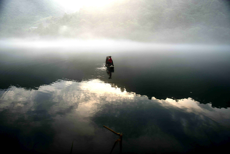 
									Person out on a Boat at the Sea