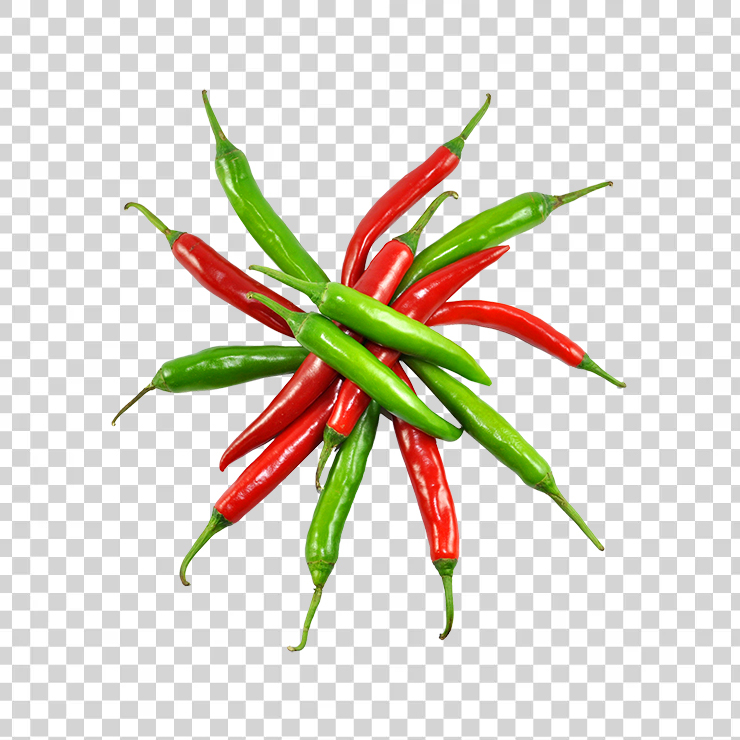 Red and green chilli
