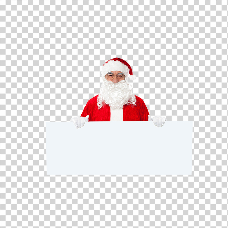 Santa Claus Holding Banner
