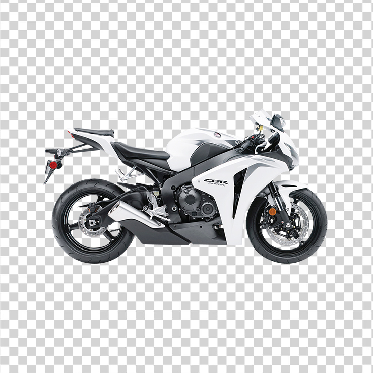 White Honda Cbrrr Motorcycle Bike
