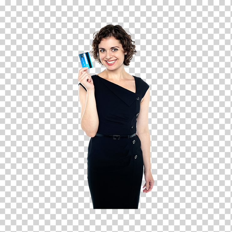 Women Holding Credit Card Image 1