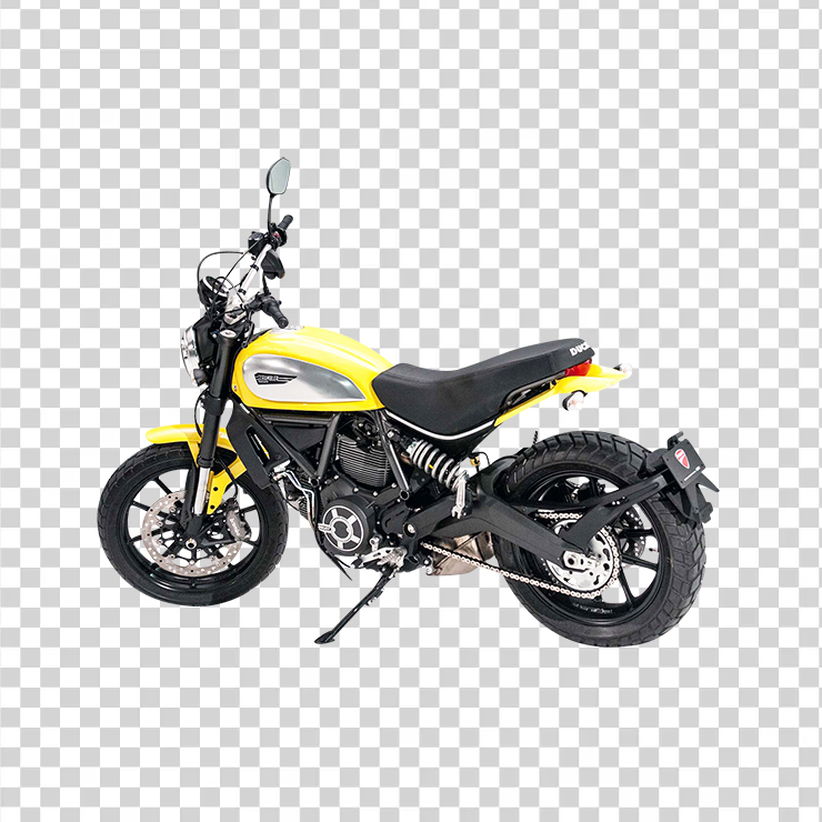Yellow Ducati Scrambler Motorcycle Bike