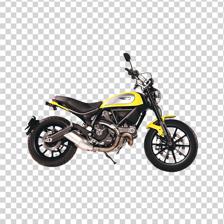 Yellow Ducati Scrambler Motorcycle Bike