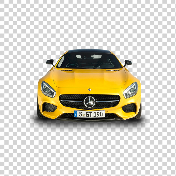 Yellow Mercedes Amg Gt Solarbeam Car Front