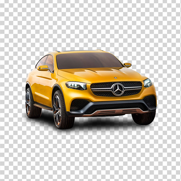 Yellow Mercedes Benz Glc Coupe Car