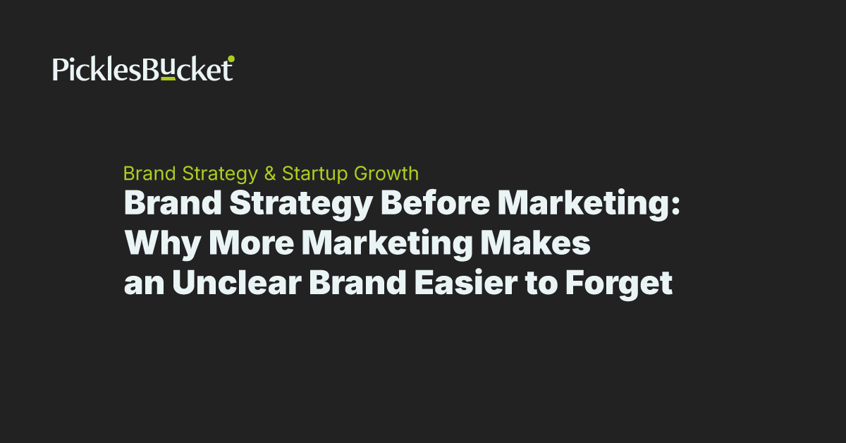 Brand Strategy Before Marketing: Why More Marketing Makes an Unclear Brand Easier to Forget